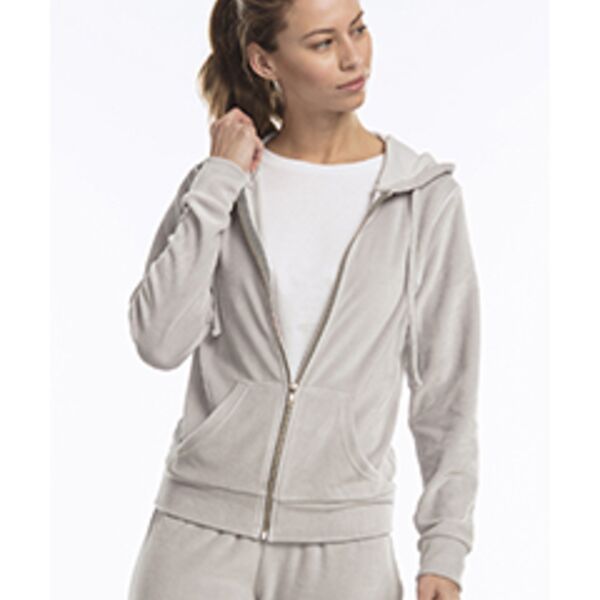 Ladies' USA Made Velour Full-Zip Hoodie Thumbnail